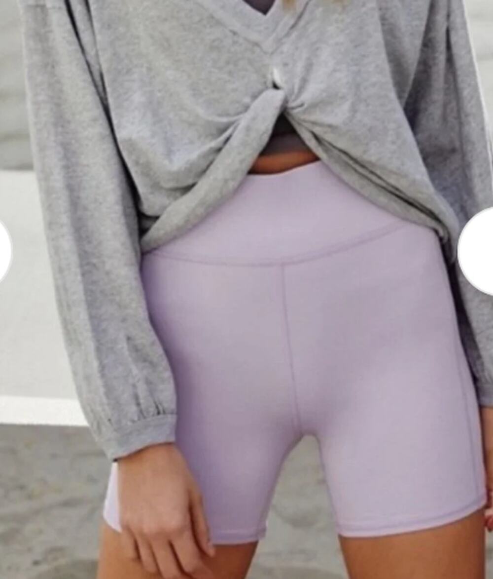 Free People FP Movement Lavender High Rise Biker Shorts Size XS NWOT